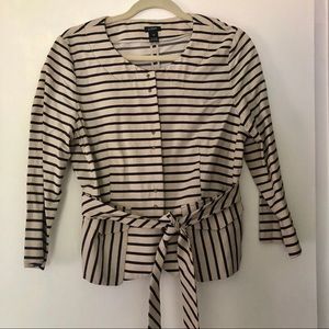 J.crew cream and navy stripe jacket size 12